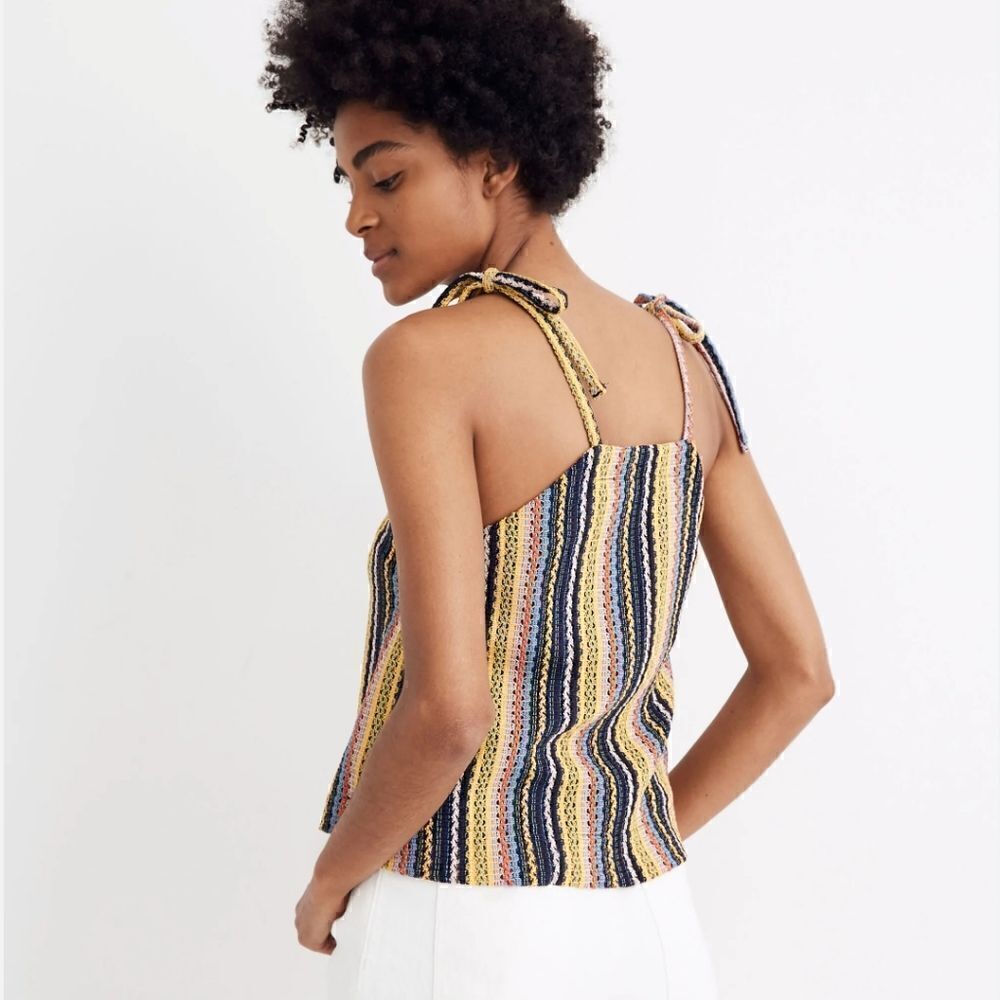 Madewell Texture and Thread Vintage Style Tie Shoulder Crop Top